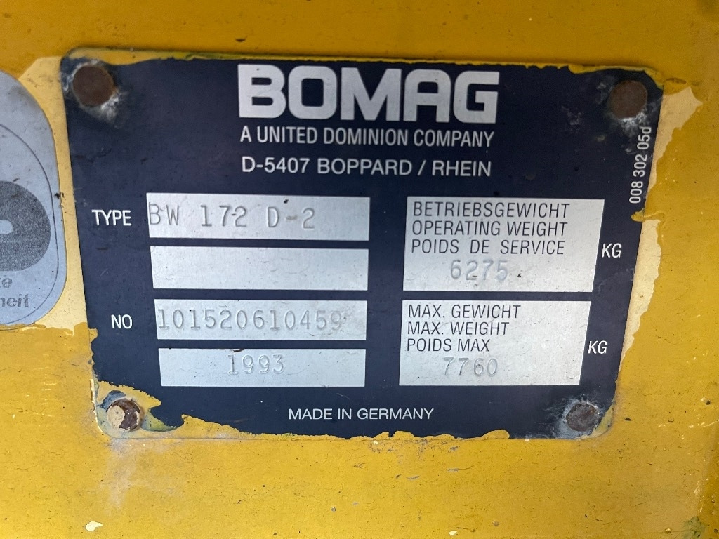 Apisonadora de asfalto Bomag BW 172 D-2: foto 15