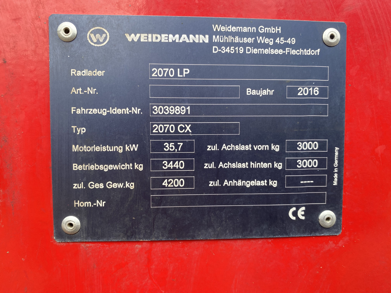 Leasing de  Weidemann 2070 cx LP Weidemann 2070 cx LP: foto 8